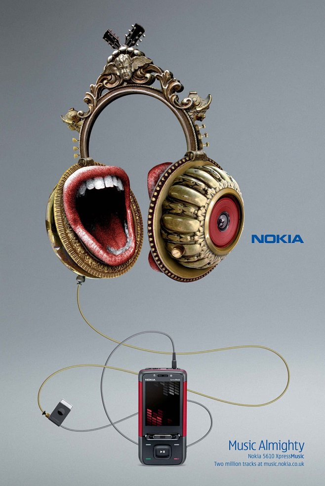 諾基亞音樂手機平面廣告設計大賽 讓旋律在視覺中躍動